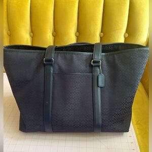 Coach Black Signature Canvas Travel Tote